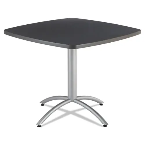 Iceberg CafeWorks Cafe-Height Table, Square, 36" x 36" x 30", Graphite Granite/Silver
