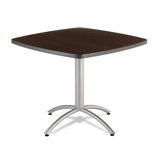 Iceberg CafeWorks Cafe-Height Table, Square, 36" x 36" x 30", Walnut/Silver