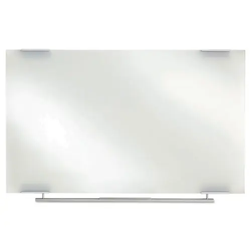 Iceberg Clarity Glass Dry Erase Board with Aluminum Trim, 72" x 36", White Surface, Satin Aluminum Frame