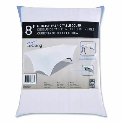 Iceberg iGear Fabric Table Cover, Polyester, 30 x 72, White