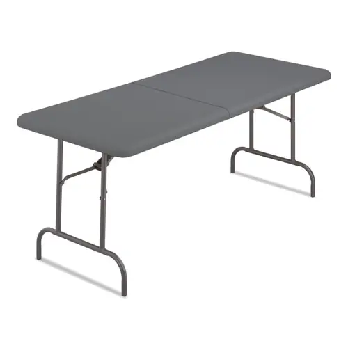 Iceberg IndestrucTable Classic Bi-Folding Table, Charcoal, 60" x 30" x 29"