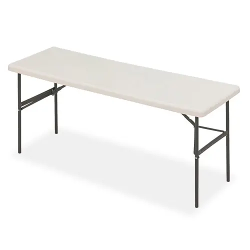 Iceberg IndestrucTable Classic Folding Table, Rectangular, 72" x 24" x 29", Platinum