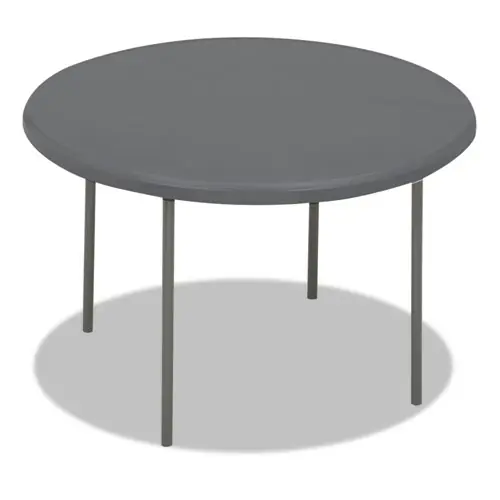 Iceberg IndestrucTable Classic Folding Table, Round, 48" Diameter, 29" Height, Charcoal