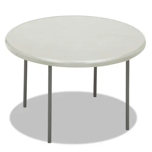 Iceberg IndestrucTable Classic Folding Table, Round, 48" Diameter, 29" Height, Platinum