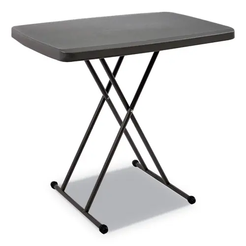 Iceberg IndestrucTable Classic Personal Folding Table, Adjustable Height, Charcoal, 30" x 20"