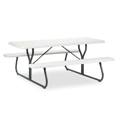 Iceberg IndestrucTable Classic Picnic Table, Rectangular, 72" x 30" x 29", Platinum/Gray