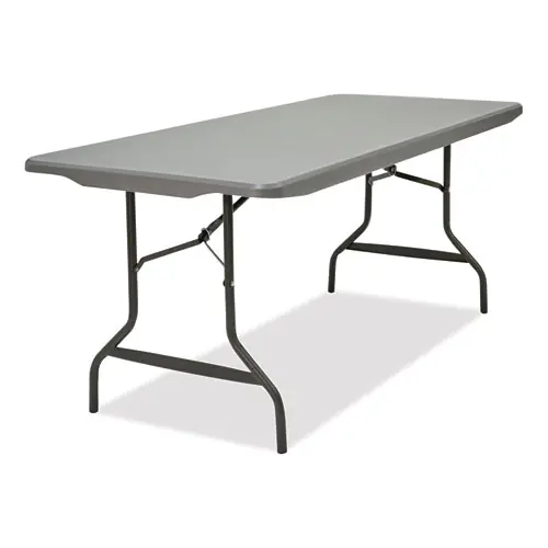 Iceberg IndestrucTable Commercial Folding Table, Rectangular, Charcoal Top, Charcoal Base/Legs