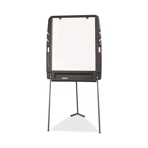 Iceberg Ingenuity Portable Flipchart Easel with Dry Erase Surface, 35" x 30", White Surface, Charcoal Gray Polyethylene Frame
