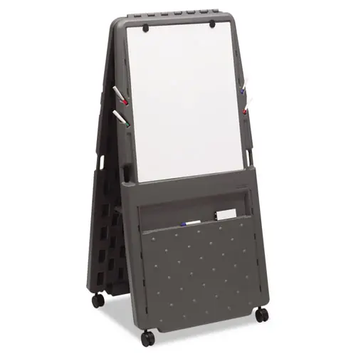 Iceberg Ingenuity Presentation Flipchart Easel with Dry Erase Surface, 33" x 28", White Surface, Charcoal Gray Polyethylene Frame