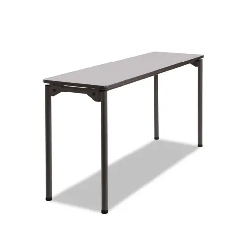 Iceberg Maxx Legroom Wood Folding Table, Rectangular, 60" x 18" x 29.5", Gray/Charcoal