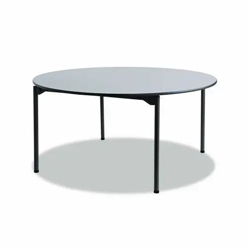 Iceberg Maxx Legroom Wood Folding Table, Round, 60" x 29.5", Gray/Charcoal