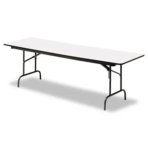 Iceberg OfficeWorks Commercial Wood-Laminate Folding Table, Rectangular, 96" x 30" x 29", Gray/Charcoal