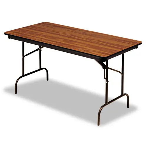 Iceberg OfficeWorks Commercial Wood-Laminate Folding Table, Rectangular, 96" x 30" x 29", Oak