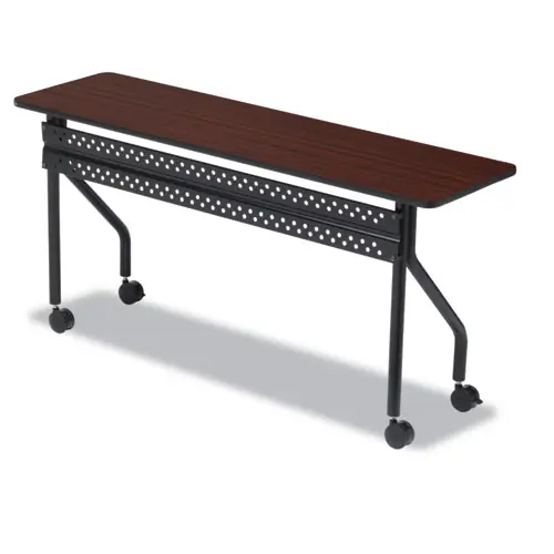 Iceberg OfficeWorks Mobile Training Table, 72" x 18" x 29", Mahogany/Black