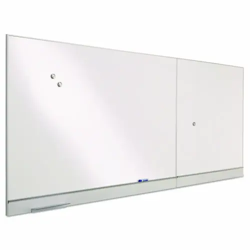 Iceberg Polarity Magnetic Dry Erase White Board, 48" x 32", White Surface, Satin Aluminum Frame