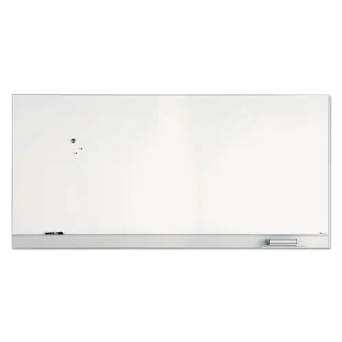 Iceberg Polarity Magnetic Dry Erase White Board, Satin Aluminum Frame, 96" x 46", White Surface