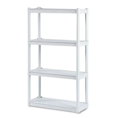 Iceberg Rough n Ready Open Storage System, Four-Shelf, Platinum, 32"W x 13"D x 54"H
