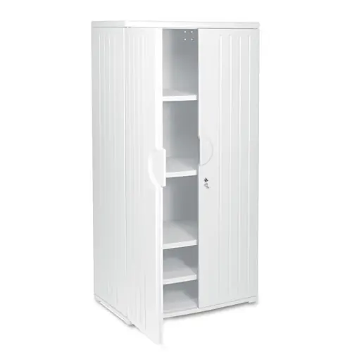 Iceberg Rough n Ready Storage Cabinet, Platinum, Four-Shelf, 36"W x 22"D x 72"H