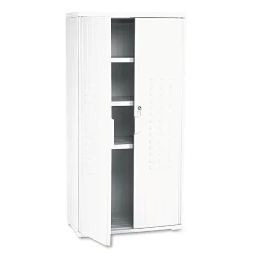 Iceberg Rough n Ready Storage Cabinet, Platinum, 3 Shelves, 33" W x 18" D x 66" H