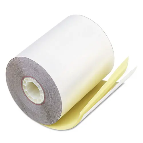 Iconex™ Impact Printing Carbonless Paper Rolls, 0.69" Core, 3.25" x 80 ft, White/Canary, 60/Carton