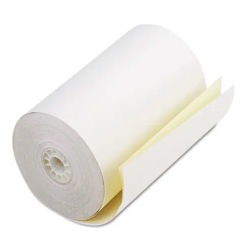 Iconex™ Impact Printing Carbonless Paper Rolls, 4.5" x 90 ft, White/Canary, 24/Carton