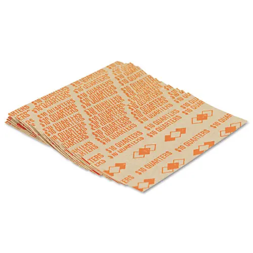 Iconex™ Tubular Coin Wrappers, Quarters, $10, Pop-Open Wrappers, 1000/Pack