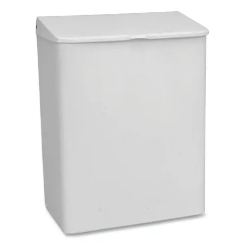 Impact® Enamel Feminine Napkin Receptacle, Metal, White
