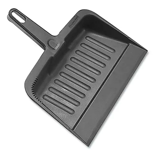 Impact® Heavy-Duty Plastic Dust Pan, Black, 12" x 12" x 4"