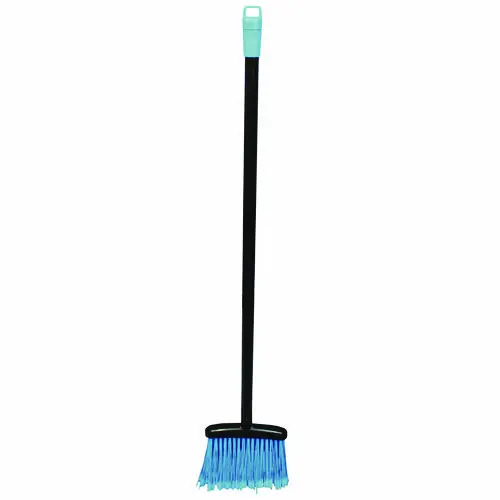 Impact® Lobby Dust Pan Broom, 36.86", Black/Blue, 12/Carton
