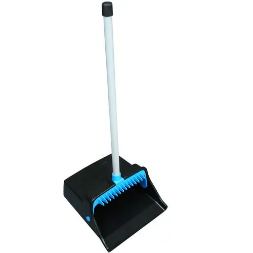 Impact® LobbyMaster Plastic Dust Pan, Blue/Black, 11.72" Wide, 31" PVC Handle