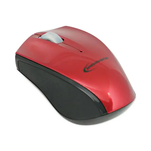 Innovera® Mini Wireless Optical Mouse, 2.4 GHz Frequency, 30 ft Wireless Range, Ambidextrous, Red/Black