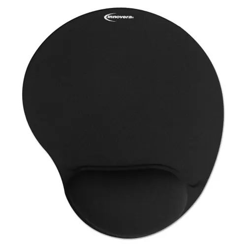 Innovera® Mouse Pad with Fabric-Covered Gel Wrist Rest, Black