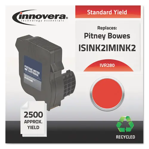 Innovera® Remanufactured Red Postage Meter Ink, Replacement for IM-280 (ISINK2IMINK2), 2,500 Page-Yield
