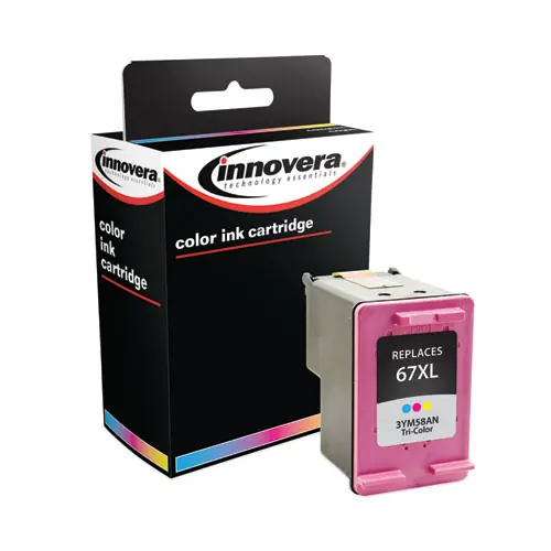 Innovera® Remanufactured Tri-Color Ink, Replacement for 67XL (3YM58AN), 200 Page-Yield