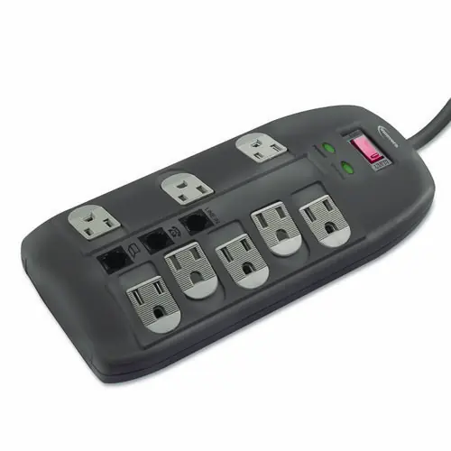 Innovera® Surge Protector, 8 AC Outlets, 6 ft Cord, 2,160 Joules, Black