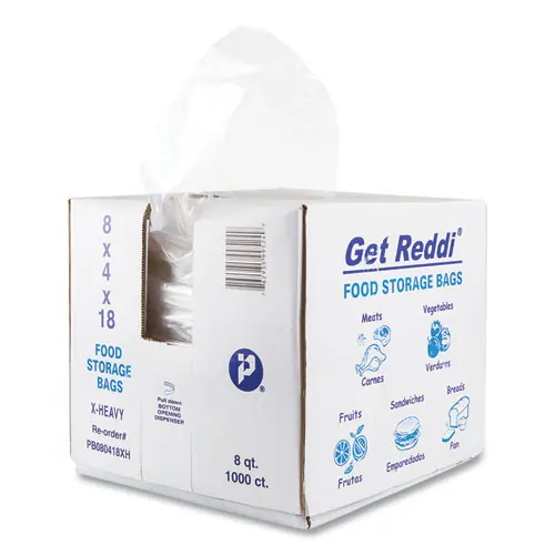 Inteplast Group Food and Utility Bags, 2 gal, Clear, 1,000/Carton