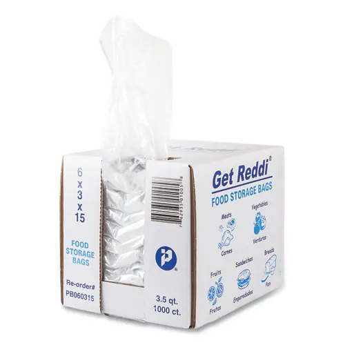 Inteplast Group Food Bags, 112 oz, 6" x 3" x 15", Clear, 1,000/Carton