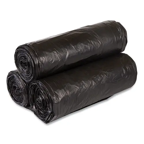 Inteplast Group High-Density Commercial Can Liner Value Pack, 56 gal, 19 mic, 43" x 46", Black, Interleaved Roll, 150 Bags/Carton
