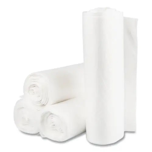 Inteplast Group High-Density Commercial Can Liner Value Pack, 60 gal, 14 mic, Clear, Interleaved Roll, 200 Bags/Carton