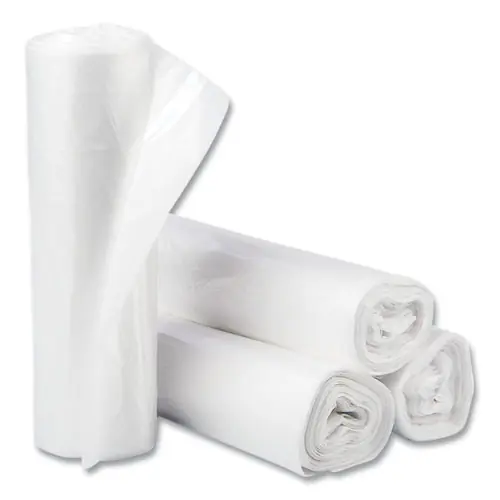 Inteplast Group High-Density Commercial Can Liners, 30 gal, 10 mic, Clear, 25 Bags/Roll, 20 Rolls/Carton