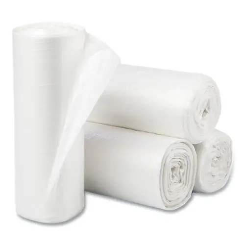 Inteplast Group High-Density Commercial Can Liners, Clear, 60 gal, 12 mic, 38" x 60", Interleaved Roll