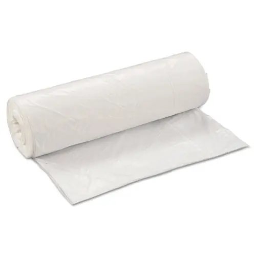 Inteplast Group Low-Density Commercial Can Liners, 45 gal, 0.8 mil, 40" x 46", White, Interleaved Roll, 25 Bags/Roll, 4 Rolls/Carton