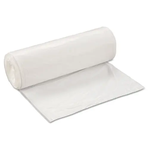 Inteplast Group Low-Density Commercial Can Liners, 60 gal, 0.7 mil, 38" x 58", White, Interleaved Roll, 25 Bags/Roll, 4 Rolls/Carton