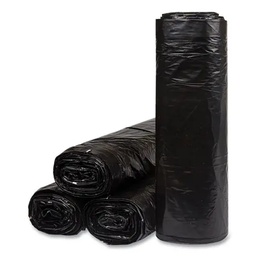 Inteplast Group Low-Density Commercial Can Liners, 60 gal, 1.2 mil, 38" x 58", Black