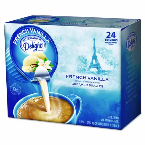 International Delight® Flavored Liquid Non-Dairy Coffee Creamer, French Vanilla, 0.44 oz Mini Cups, 24/Box