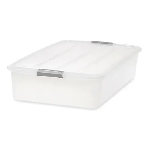 IRIS 50 Qt. Latch Lid Underbed Storage Box, Clear, 17.75" x 32.5" x 6.5"