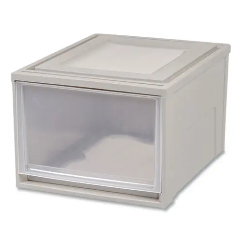 IRIS Stackable Storage Drawer, Gray/Translucent Frost