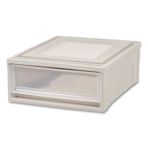 IRIS Stackable Storage Drawer, Gray/Translucent Frost, 5.5 gal