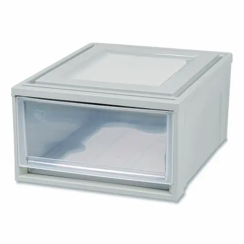 IRIS Stackable Storage Drawer, 7.75 gal Capacity, Gray/Translucent Frost, 15.75" x 19.62" x 9"