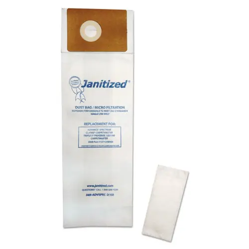 Janitized® Vacuum Filter Bags for Advance Spectrum CarpetMaster, 100/Carton